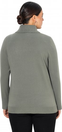 Ulla Popken Turtleneck Ribbed Trim Long Sleeve Sweater Grey - Puloveri & dukserice - 