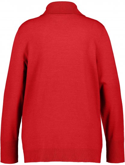 Ulla Popken Turtleneck Ribbed Trim Long Sleeve Sweater Salsa Red - Puloveri & dukserice - 