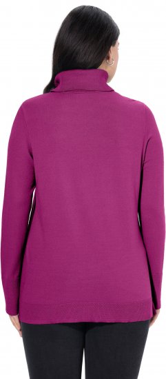 Ulla Popken Turtleneck Ribbed Trim Long Sleeve Sweater Berry - Puloveri & dukserice - 
