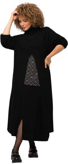 Ulla Popken Long Turtleneck Duster Sweater Black - Puloveri & dukserice - 