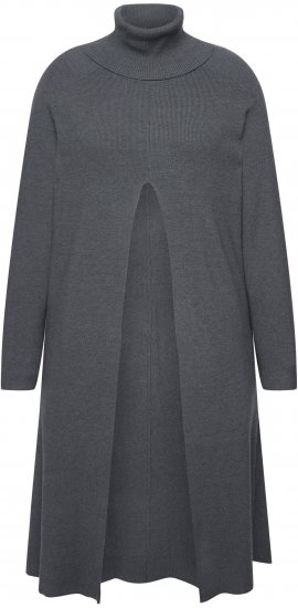 Ulla Popken Long Turtleneck Duster Sweater Graphite Grey - Puloveri & dukserice - 