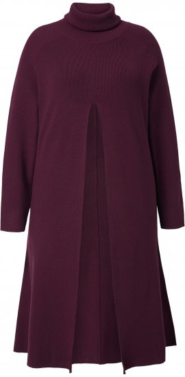 Ulla Popken Long Turtleneck Duster Sweater Plum - Puloveri & dukserice - 