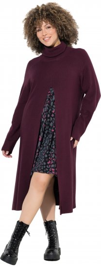 Ulla Popken Long Turtleneck Duster Sweater Plum - Puloveri & dukserice - 