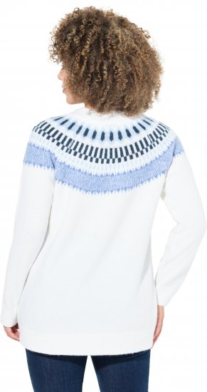 Ulla Popken Norwegian-Inspired Long Sleeve Knit Sweater Snow White - Puloveri & dukserice - 