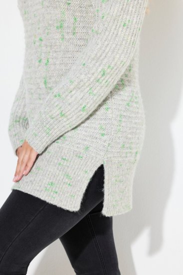 Ulla Popken Space Yarn Oversized Turtleneck Sweater Light Grey Melange - Puloveri & dukserice - Udobne dukserice, hoodice i pletenina