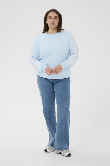 Kaffe Curve Mila Sweatshirt Nantucket Breeze Blue - Dukserice - 