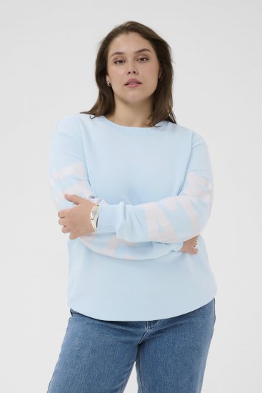 Kaffe Curve Mila Sweatshirt Nantucket Breeze Blue - Dukserice - 