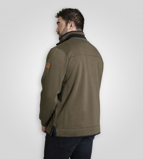 D555 Leicester 2 Quarter Neck Fleece Sweatshirt Khaki - Puloveri & dukserice - Muške Puloveri & dukserice veliki brojevi