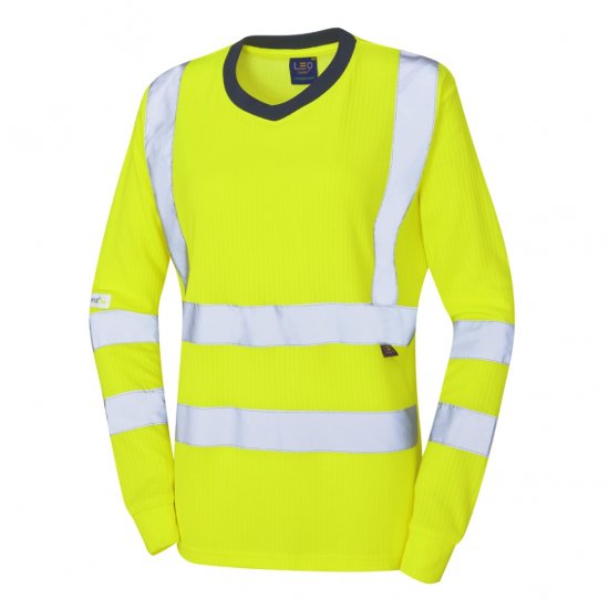 Leo Lydford EcoViz Comfort Women's Sleeved T-Shirt Yellow - Radna odjeća - 