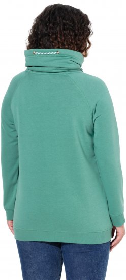 Ulla Popken Drawstring Collar Long Sleeve Sweatshirt Green - Puloveri & dukserice - 