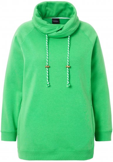 Ulla Popken Drawstring Collar Long Sleeve Sweatshirt Mint Green - Puloveri & dukserice - 