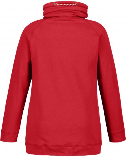 Ulla Popken Drawstring Collar Long Sleeve Sweatshirt Salsa Red - Puloveri & dukserice - 