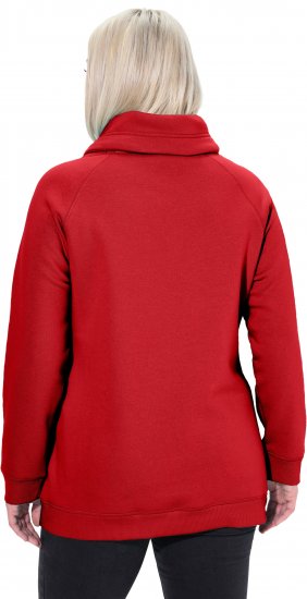 Ulla Popken Drawstring Collar Long Sleeve Sweatshirt Salsa Red - Puloveri & dukserice - 