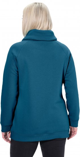 Ulla Popken Drawstring Collar Long Sleeve Sweatshirt Cerulean - Puloveri & dukserice - 