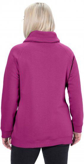 Ulla Popken Drawstring Collar Long Sleeve Sweatshirt Berry - Puloveri & dukserice - 