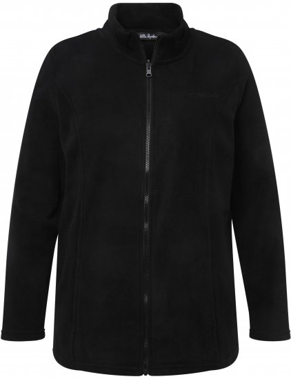 Ulla Popken Modular Fleece Zip Front Jacket Black - Puloveri & dukserice - 