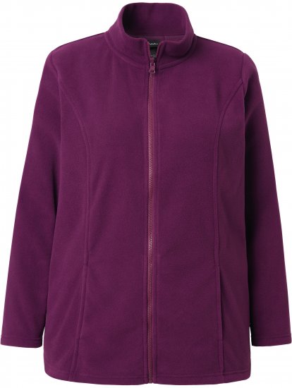 Ulla Popken Modular Fleece Zip Front Jacket Dark Cherry - Puloveri & dukserice - 