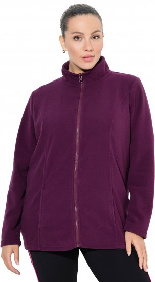 Ulla Popken Modular Fleece Zip Front Jacket Dark Cherry - Puloveri & dukserice - 
