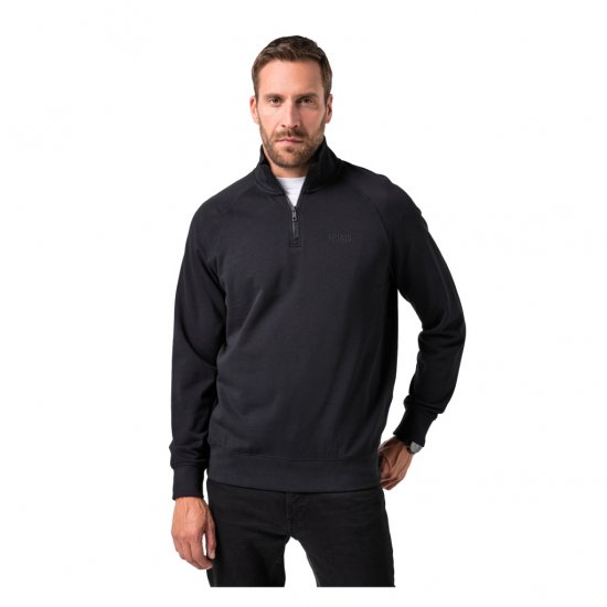 JP1880 Sweatshirt Half-Zip Stomach Fit Black - Puloveri & dukserice - Muške Puloveri & dukserice veliki brojevi