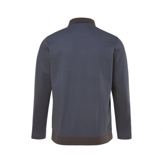 Boston Park Polo Shirt Long Sleeve Pique Grey - Polo majice - Muške Polo Majice Veliki Brojevi