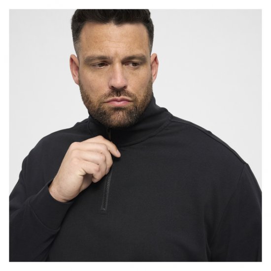 North Latitude Denim Half-Zip Sweatshirt Black - Puloveri & dukserice - Muške Puloveri & dukserice veliki brojevi