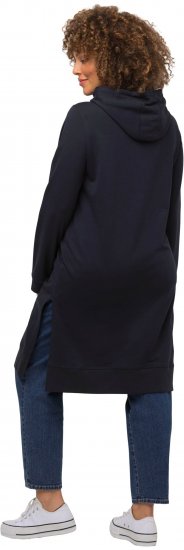 Ulla Popken Extra Long Abstract Graphic Hoodie Navy - Puloveri & dukserice - 
