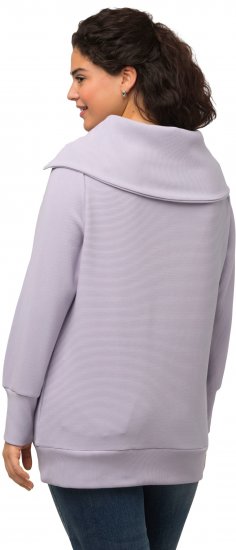 Ulla Popken Long Sleeve Troyer Collar Sweatshirt Pastel Lilac - Puloveri & dukserice - 
