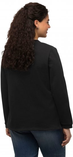 Ulla Popken Flock Print Long Sleeve Crew Neck Sweatshirt Black - Puloveri & dukserice - 