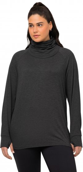 Ulla Popken Sweatshirt with Gaiter Black - Puloveri & dukserice - 