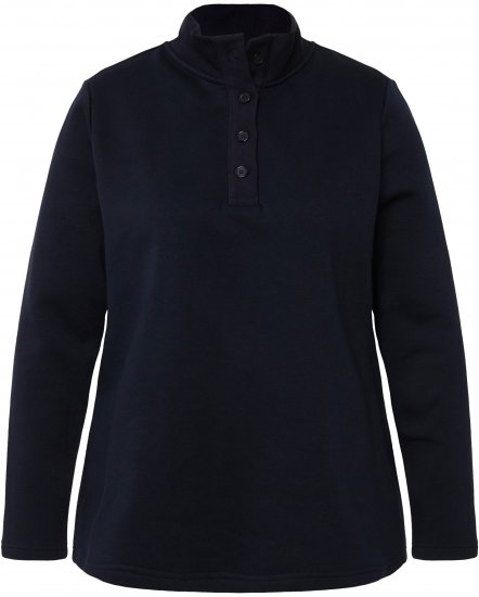 Ulla Popken Collared Long Sleeve Sweatshirt Navy - Puloveri & dukserice - 