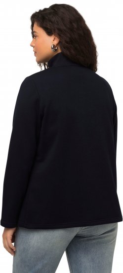 Ulla Popken Tonal Leopard Print Longline Zip-Up Sweatshirt Black - Puloveri & dukserice - 