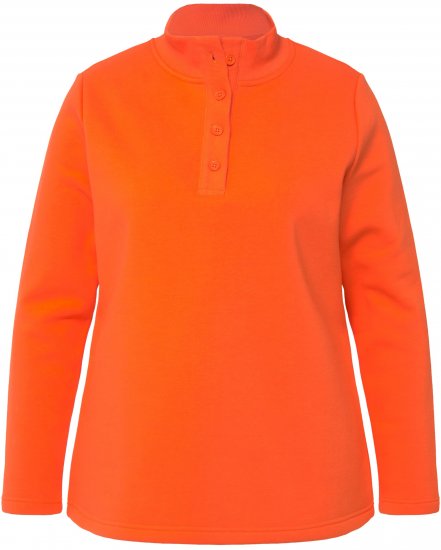 Ulla Popken Collared Long Sleeve Sweatshirt Tangerine - Puloveri & dukserice - 