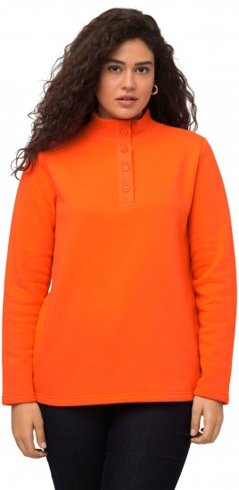 Ulla Popken Collared Long Sleeve Sweatshirt Tangerine - Puloveri & dukserice - 