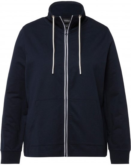 Ulla Popken Contrast Color Zip Up Sweatshirt Navy - Puloveri & dukserice - 