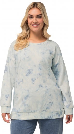 Ulla Popken Tie-Dyed Long Sleeve Sweatshirt Snow White - Puloveri & dukserice - 