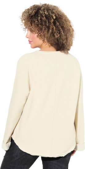 Ulla Popken Embroidered Freedom Rolled Edge Sweatshirt Sand - Puloveri & dukserice - 