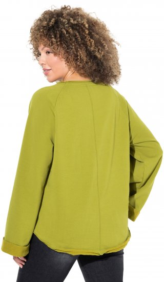Ulla Popken Embroidered Freedom Rolled Edge Sweatshirt Avocado Green - Puloveri & dukserice - 