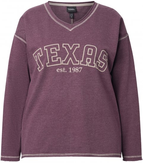 Ulla Popken Texas Contrast Stitching Sweatshirt Dark Ruby - Puloveri & dukserice - 