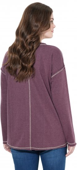 Ulla Popken Texas Contrast Stitching Sweatshirt Dark Ruby - Puloveri & dukserice - 