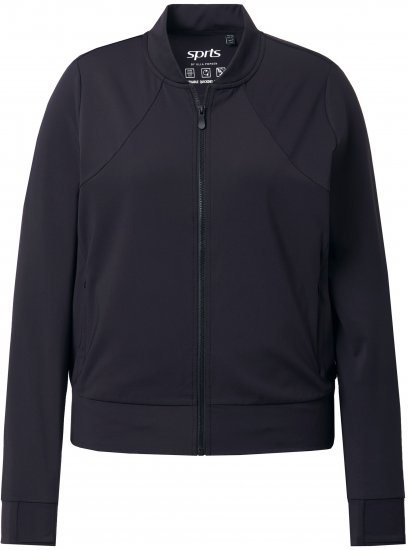 Ulla Popken Quick Drying College Collar Sweatshirt Black - Puloveri & dukserice - 