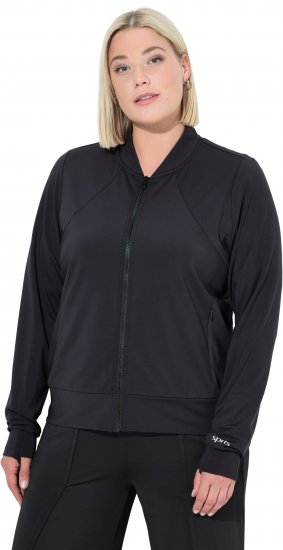 Ulla Popken Quick Drying College Collar Sweatshirt Black - Puloveri & dukserice - 