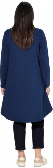 Ulla Popken Flounce Panel Long Sleeve Sweatshirt Dress Navy - Puloveri & dukserice - 