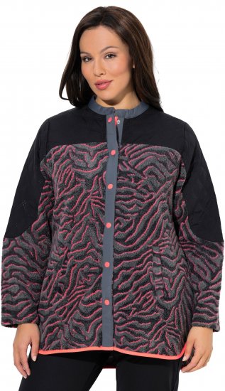 Ulla Popken Neon Tiger Stripe Jacket Black - Puloveri & dukserice - 