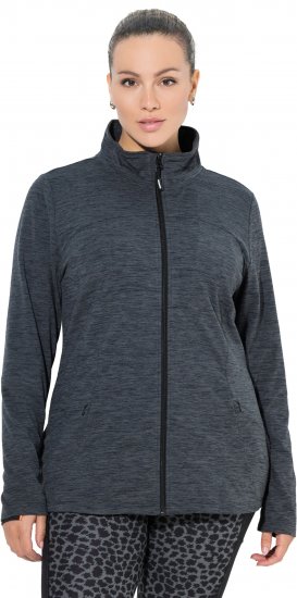 Ulla Popken Quick Drying Zip Up Sweatshirt Black - Puloveri & dukserice - 
