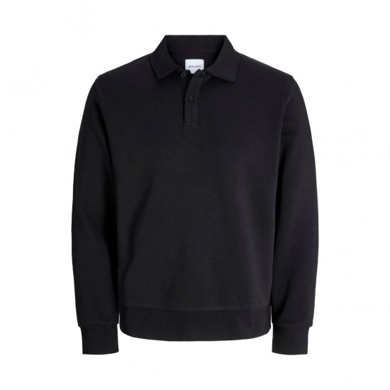 Jack & Jones Bradley Sweatshirt Polo Black - Puloveri & Dukserice - Muške Puloveri & dukserice veliki brojevi