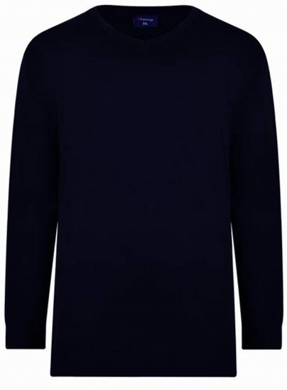 Espionage KW031 V-Neck Pullover Navy - Puloveri & dukserice - Muške Puloveri & dukserice veliki brojevi