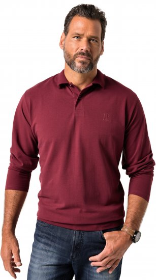 JP1880 Polo Shirt Pique Long Sleeve Red - Polo majice - Muške Polo Majice Veliki Brojevi