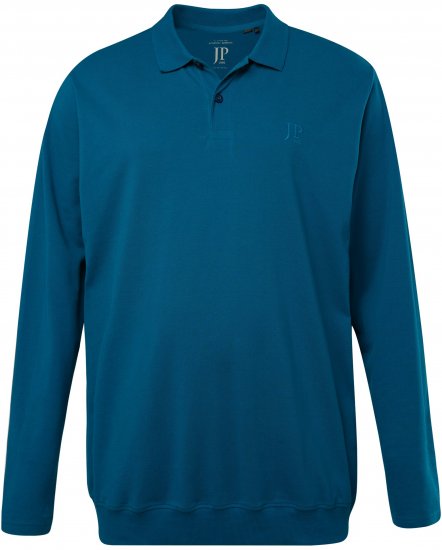 JP1880 Polo Shirt Long Sleeve Blue - Polo majice - Muške Polo Majice Veliki Brojevi
