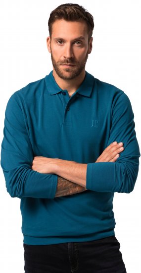 JP1880 Polo Shirt Long Sleeve Blue - Polo majice - Muške Polo Majice Veliki Brojevi