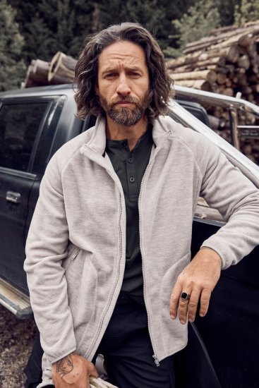 JP1880 Fleece Jacket Stand-up Collar Dusty Pink - Sportska & za van odjeća - Muške Sportska Odjeća Veliki Brojevi